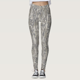 Leggings com Camuflagem Realista de Casca de Árvor