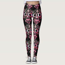 leggings com caveiras bonito na moda