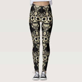 leggings com caveiras bonito na moda