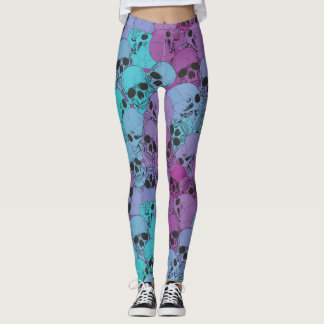 Leggings com caveiras brilhantes