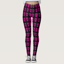 Leggings com caveiras cor-de-rosa