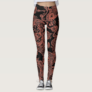 Leggings com caveiras de açúcar