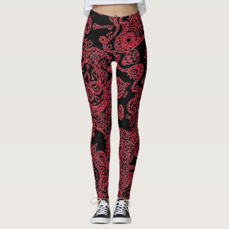 Leggings com caveiras de açúcar