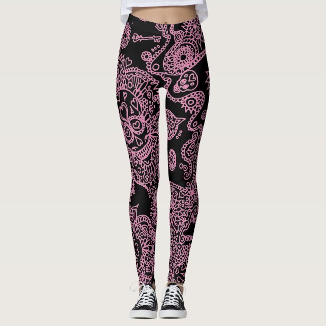Leggings com caveiras de açúcar (Frente)