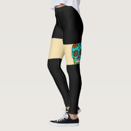 Leggings com caveiras de açúcar