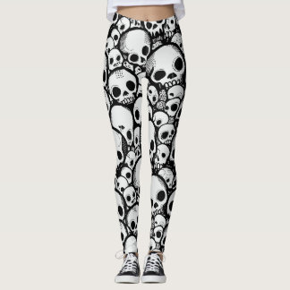 Leggings com caveiras de cartum