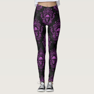 Leggings com caveiras Místicos Roxos