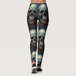 Leggings com caveiras, Negrito, Badass