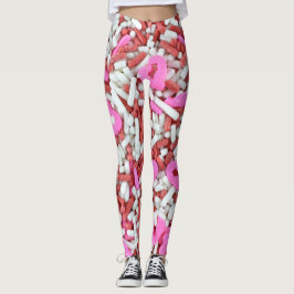 Leggings com confeitos em formato de coração
