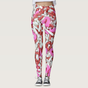 Leggings com confeitos em formato de coração
