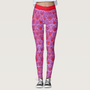 Leggings Com Corações Para Leggings Do Dia Dos Nam