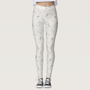 Leggings com Desenho de Rabiscos Cinza