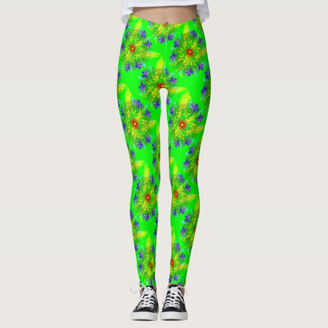 Leggings com Desenhos de Flores (Frente)