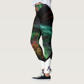 Leggings com design abstrato de Fumaça & Fogo