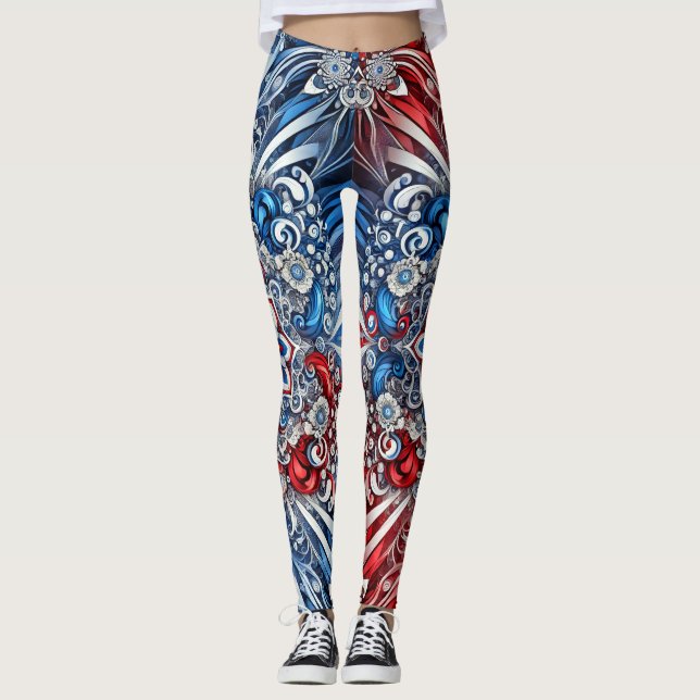 Leggings com design de cores francesas (Frente)