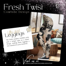 Leggings com Design de Couro Cowhide com Novo Toqu