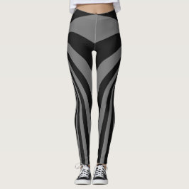 Leggings com design de redemoinho preto e cinza