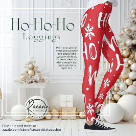 Leggings com Design Divertido de Natal Ho-Ho-Ho