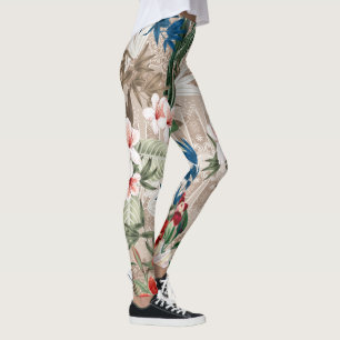 Leggings com Elegante Padrão Floral