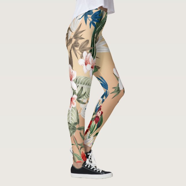Leggings com Elegante Padrão Floral (Direita)