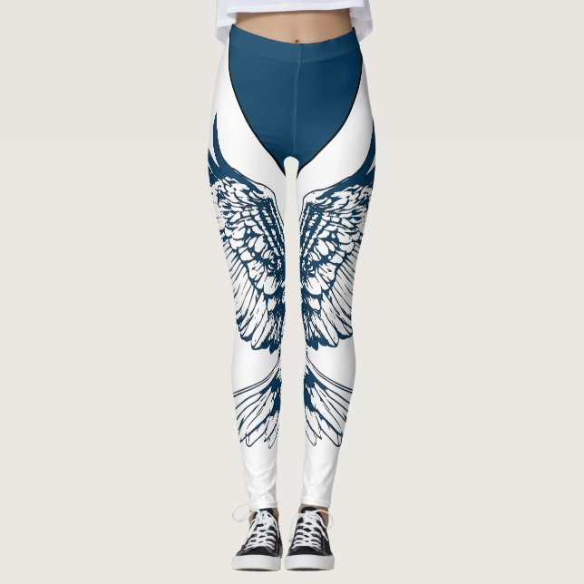 Leggings com Esboço da Asa de Águia Careca para 4  (Frente)