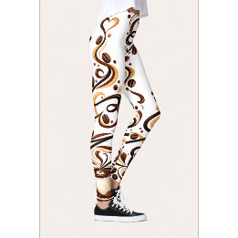Leggings com Estampa de Café para Amantes de Café