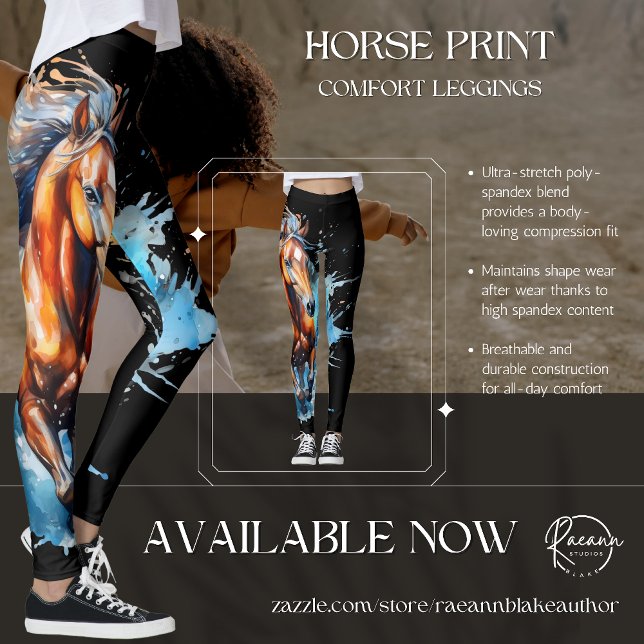 Leggings com Estampa de Cavalo Ousada (Criador carregado)