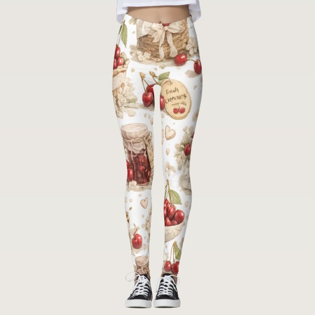 Leggings com Estampa de Cereja (Frente)