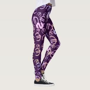 Leggings com Estampa de Dinheiro Euro Dólares Incr