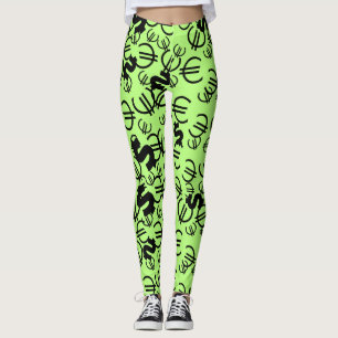 Leggings com Estampa de Euro Dólares de Dinheiro I