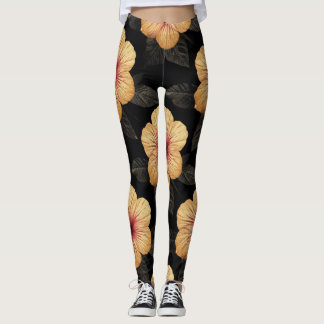 Leggings com Estampa de Flor Tropical
