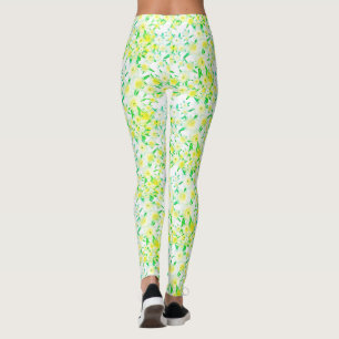 Leggings com Estampa de Flores de Figos Azedos Fun