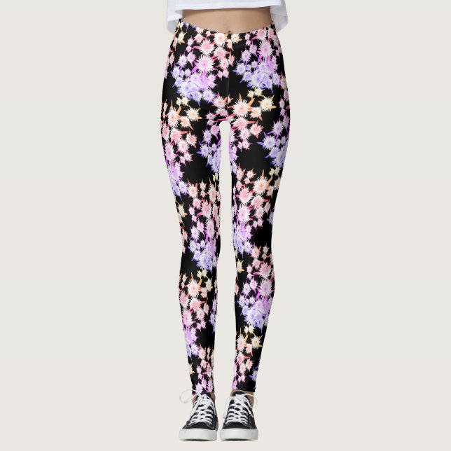 Leggings com Estampa de Flores de Figos Azedos Fun (Frente)