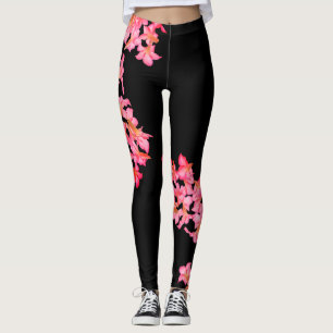 Leggings com Estampa de Flores de Lírio Funky Kudu
