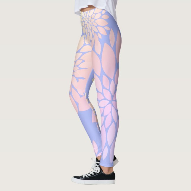 Leggings com Estampa de Flores Pétalas de Pastel (Esquerda)
