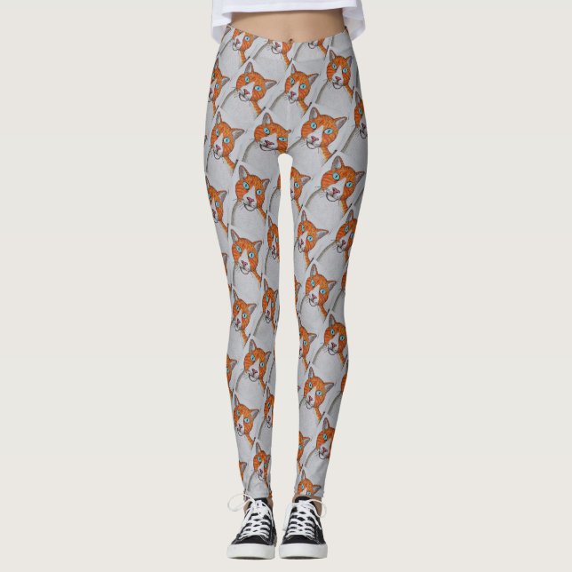Leggings com estampa de gato (Frente)