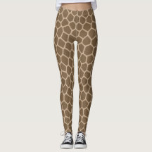 Leggings com Estampa de Girafa Marrom Chic