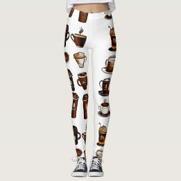 Leggings com Estampa de Grão de Café