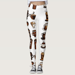 Leggings com Estampa de Grão de Café