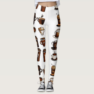 Leggings com Estampa de Grão de Café