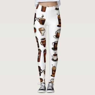 Leggings com Estampa de Grão de Café