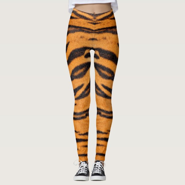 Leggings com estampa de leão laranja (Frente)