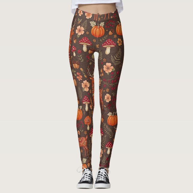 Leggings com Estampa de Outono (Frente)