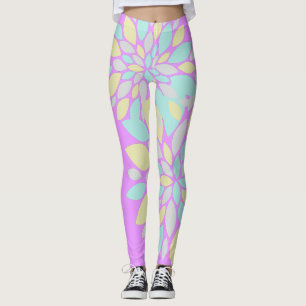 Leggings com Estampa de Pétalas de Pastel