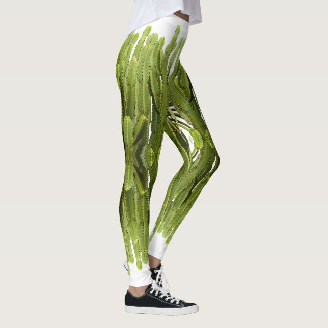 Leggings com Estampa de Planta Suculenta Verde Fun (Direita)