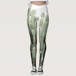 Leggings com Estampa de Planta Suculenta Verde Fun