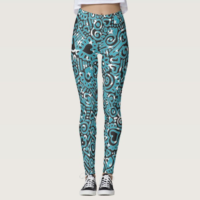 Leggings com Estampa de Rabiscos (Frente)