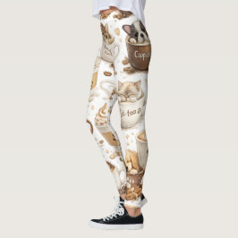 Leggings com Estampa de Xícara de Café
