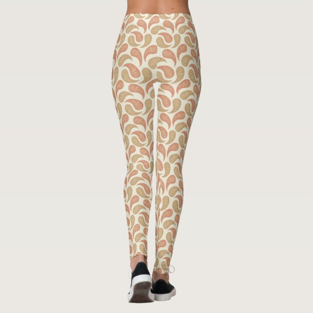 Leggings com Estampa Paisley Marrom-Vanila (Verso)