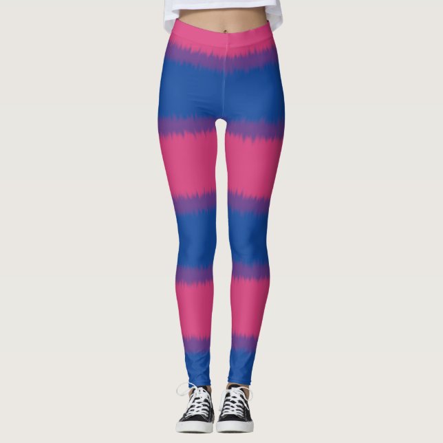 Leggings com Faixa Larga da Bandeira Bissexual (Frente)